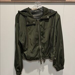 Hummingbird Forest Green  Cropped Jacket
